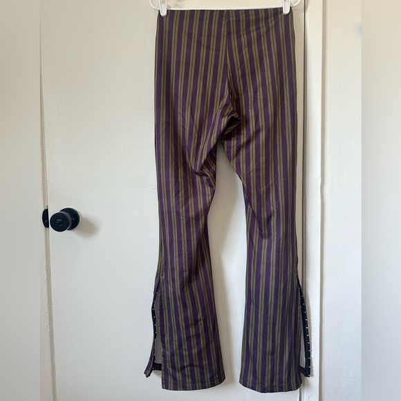 Basic Pleasure Mode Tabby Striped Bootcut Pants in Brown and Green - M - Picture 9 of 15